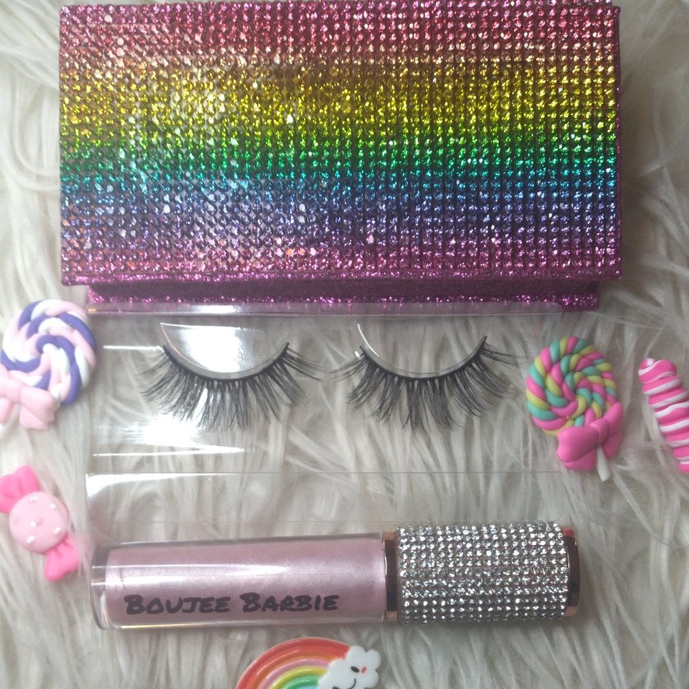 Lipgloss & Eyelashes Combo
